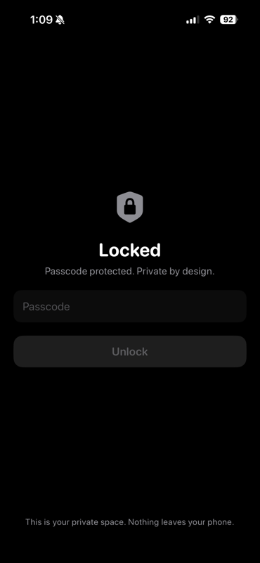 LocalOne Private Journal screenshot placeholder