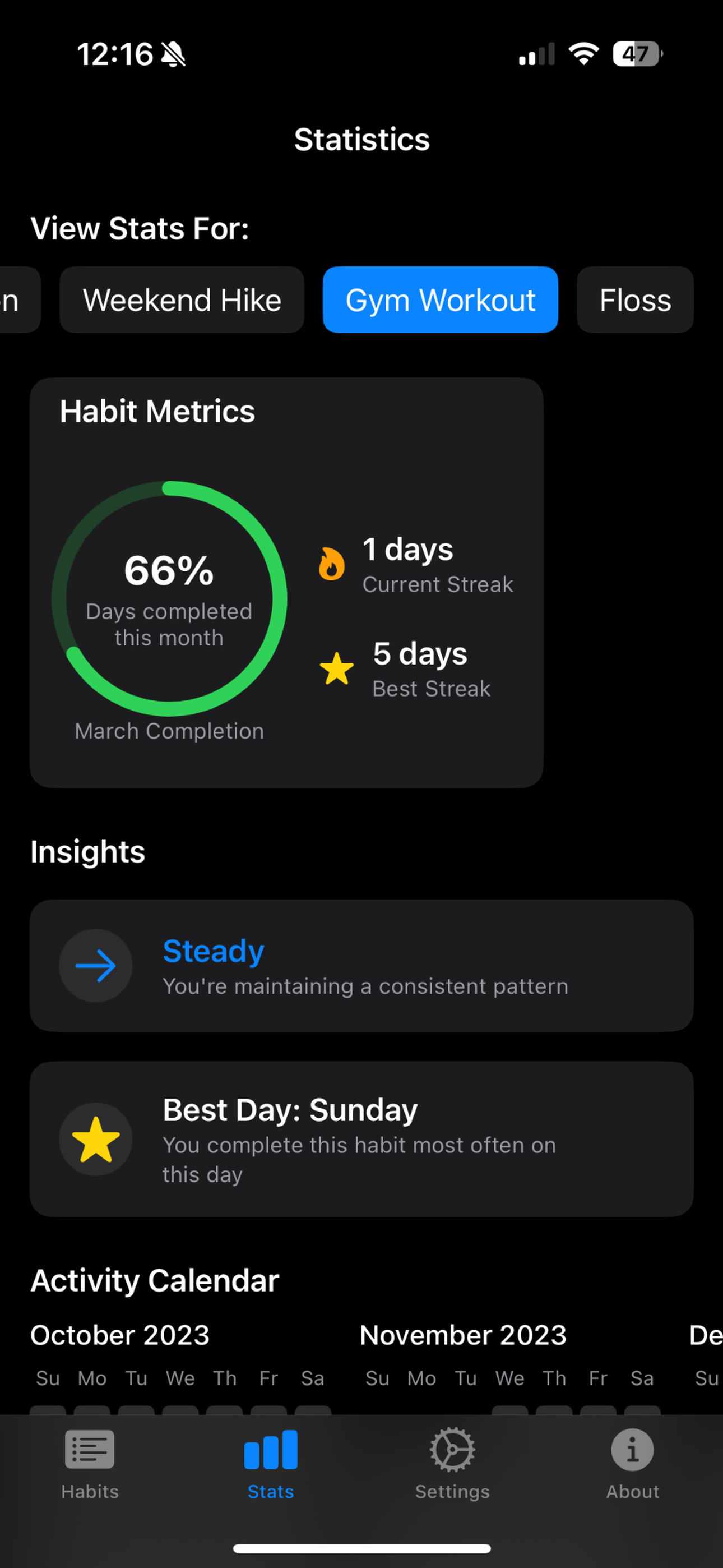 Streak Calendar